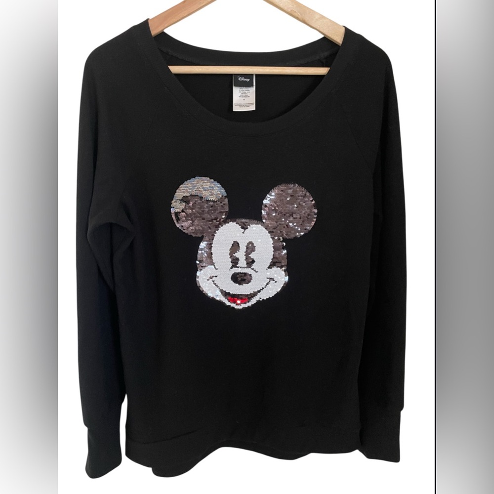 Disney Black Mickey Mouse Sequin Sweatshirt
